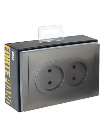 Фортепиано серый розетка скрытая 2-мест шторки IP20 