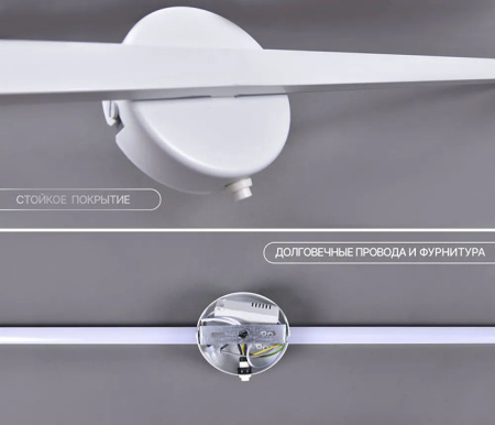 Светильник настенный (бра) свд 22Вт 4500К 1180лм белый Россвет с выключателем