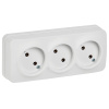 Глори белый розетка открытая 3-мест IP20 