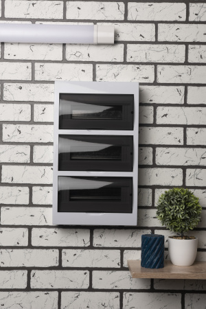 Бокс 36мод навесной белый черная прозрачная дверь IP41 PROXIMA EKF