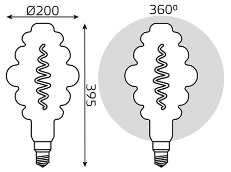 Лампа декор свд Е27 8,5Вт 1800К 165лм серая филамент Gauss Honeycomb