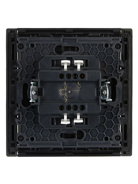 Фортепиано серый переключатель 1кл с подсветкой скрытая 10А IP20 