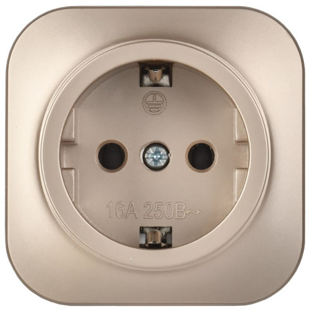 Глори шампань розетка открытая 1-мест заземление IP20 