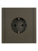 Фортепиано серый розетка скрытая 1-мест заземление шторки IP20 