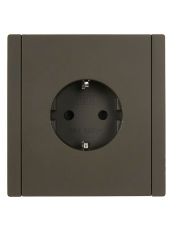 Фортепиано серый розетка скрытая 1-мест заземление шторки IP20 