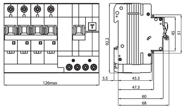Дифавтомат 4Р 25А C тип A 30мА 6кА 7мод MDV63 DKC