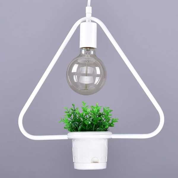 Светильник подвес 1*60Вт E27 белый треугольник Геометрия