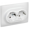 Сканди арктический белый розетка скрытая 2-мест заземление IP20