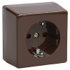 Брикс коричневый розетка открытая 1-мест заземление шторки IP20 