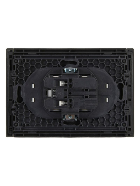 Фортепиано серый розетка скрытая 2-мест шторки IP20 