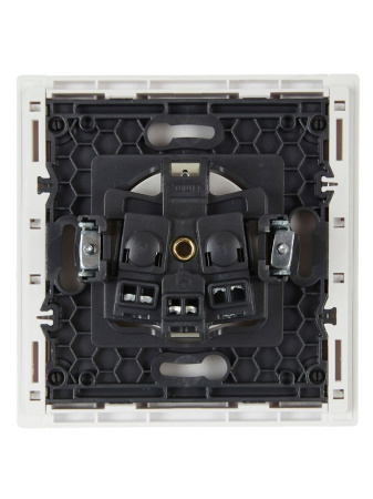 Фортепиано белый розетка скрытая 1-мест заземление IP20 