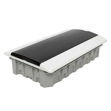 Бокс 18мод встраиваемый белый черная прозрачная дверь IP41 SlimBox EKF
